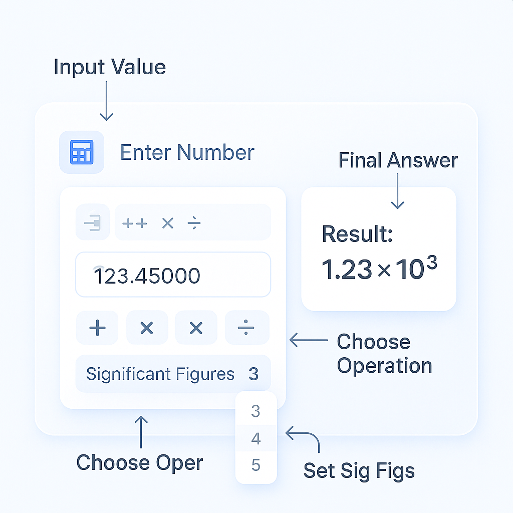 Example of rounding numbers with sig fig calculator